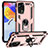 Silikon Hülle Handyhülle und Kunststoff Schutzhülle Hartschalen Tasche mit Magnetisch Fingerring Ständer MQ3 für Xiaomi Redmi Note 11 Pro 4G Rosegold