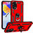 Silikon Hülle Handyhülle und Kunststoff Schutzhülle Hartschalen Tasche mit Magnetisch Fingerring Ständer MQ3 für Xiaomi Redmi Note 11 Pro 4G Rot