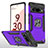 Silikon Hülle Handyhülle und Kunststoff Schutzhülle Hartschalen Tasche mit Magnetisch Fingerring Ständer MQ4 für Google Pixel 6 Pro 5G