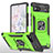 Silikon Hülle Handyhülle und Kunststoff Schutzhülle Hartschalen Tasche mit Magnetisch Fingerring Ständer MQ4 für Google Pixel 6a 5G
