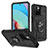 Silikon Hülle Handyhülle und Kunststoff Schutzhülle Hartschalen Tasche mit Magnetisch Fingerring Ständer MQ5 für Xiaomi Redmi 10 (2022) Schwarz