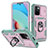 Silikon Hülle Handyhülle und Kunststoff Schutzhülle Hartschalen Tasche mit Magnetisch Fingerring Ständer MQ5 für Xiaomi Redmi 10 4G Rosa
