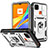 Silikon Hülle Handyhülle und Kunststoff Schutzhülle Hartschalen Tasche mit Magnetisch Fingerring Ständer MQ5 für Xiaomi Redmi 10A 4G Weiß