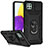 Silikon Hülle Handyhülle und Kunststoff Schutzhülle Hartschalen Tasche mit Magnetisch Fingerring Ständer MQ6 für Samsung Galaxy A22 5G