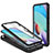 Silikon Hülle Handyhülle und Kunststoff Schutzhülle Hartschalen Tasche mit Magnetisch Fingerring Ständer MQ6 für Xiaomi Redmi 10 (2022) Schwarz