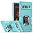 Silikon Hülle Handyhülle und Kunststoff Schutzhülle Hartschalen Tasche mit Magnetisch Fingerring Ständer QW1 für Google Pixel 6 Pro 5G Hellblau