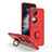 Silikon Hülle Handyhülle und Kunststoff Schutzhülle Hartschalen Tasche mit Magnetisch Fingerring Ständer QW1 für Huawei P60 Pocket Rot