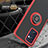 Silikon Hülle Handyhülle und Kunststoff Schutzhülle Hartschalen Tasche mit Magnetisch Fingerring Ständer QW1 für Oppo Reno7 5G