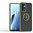 Silikon Hülle Handyhülle und Kunststoff Schutzhülle Hartschalen Tasche mit Magnetisch Fingerring Ständer QW1 für Oppo Reno7 5G Armee-Grün