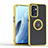 Silikon Hülle Handyhülle und Kunststoff Schutzhülle Hartschalen Tasche mit Magnetisch Fingerring Ständer QW1 für Oppo Reno7 5G Gelb