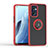 Silikon Hülle Handyhülle und Kunststoff Schutzhülle Hartschalen Tasche mit Magnetisch Fingerring Ständer QW1 für Oppo Reno7 5G Rot