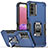 Silikon Hülle Handyhülle und Kunststoff Schutzhülle Hartschalen Tasche mit Magnetisch Fingerring Ständer QW1 für Samsung Galaxy A02s