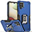 Silikon Hülle Handyhülle und Kunststoff Schutzhülle Hartschalen Tasche mit Magnetisch Fingerring Ständer QW1 für Samsung Galaxy A12 5G
