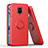 Silikon Hülle Handyhülle und Kunststoff Schutzhülle Hartschalen Tasche mit Magnetisch Fingerring Ständer QW1 für Xiaomi Poco M2 Pro Rot