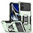 Silikon Hülle Handyhülle und Kunststoff Schutzhülle Hartschalen Tasche mit Magnetisch Fingerring Ständer QW1 für Xiaomi Poco X4 Pro 5G