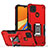 Silikon Hülle Handyhülle und Kunststoff Schutzhülle Hartschalen Tasche mit Magnetisch Fingerring Ständer QW1 für Xiaomi Redmi 10A 4G Rot