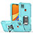 Silikon Hülle Handyhülle und Kunststoff Schutzhülle Hartschalen Tasche mit Magnetisch Fingerring Ständer QW1 für Xiaomi Redmi 9C NFC