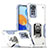 Silikon Hülle Handyhülle und Kunststoff Schutzhülle Hartschalen Tasche mit Magnetisch Fingerring Ständer QW1 für Xiaomi Redmi Note 11 Pro 4G