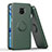 Silikon Hülle Handyhülle und Kunststoff Schutzhülle Hartschalen Tasche mit Magnetisch Fingerring Ständer QW1 für Xiaomi Redmi Note 9S Nachtgrün