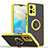 Silikon Hülle Handyhülle und Kunststoff Schutzhülle Hartschalen Tasche mit Magnetisch Fingerring Ständer QW2 für Vivo Y30 5G Gelb