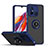 Silikon Hülle Handyhülle und Kunststoff Schutzhülle Hartschalen Tasche mit Magnetisch Fingerring Ständer QW2 für Xiaomi Poco C55 Blau