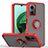 Silikon Hülle Handyhülle und Kunststoff Schutzhülle Hartschalen Tasche mit Magnetisch Fingerring Ständer QW2 für Xiaomi Redmi Note 11E 5G Rot