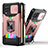 Silikon Hülle Handyhülle und Kunststoff Schutzhülle Hartschalen Tasche mit Magnetisch Fingerring Ständer QW3 für Samsung Galaxy F12