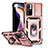 Silikon Hülle Handyhülle und Kunststoff Schutzhülle Hartschalen Tasche mit Magnetisch Fingerring Ständer QW3 für Xiaomi Poco X4 NFC