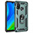 Silikon Hülle Handyhülle und Kunststoff Schutzhülle Hartschalen Tasche mit Magnetisch Fingerring Ständer S01 für Huawei Nova Lite 3 Plus Grün