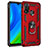 Silikon Hülle Handyhülle und Kunststoff Schutzhülle Hartschalen Tasche mit Magnetisch Fingerring Ständer S01 für Huawei Nova Lite 3 Plus Rot