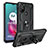 Silikon Hülle Handyhülle und Kunststoff Schutzhülle Hartschalen Tasche mit Magnetisch Fingerring Ständer S01 für Motorola Moto G30
