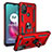 Silikon Hülle Handyhülle und Kunststoff Schutzhülle Hartschalen Tasche mit Magnetisch Fingerring Ständer S01 für Motorola Moto G30