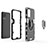 Silikon Hülle Handyhülle und Kunststoff Schutzhülle Hartschalen Tasche mit Magnetisch Fingerring Ständer S01 für Oppo A54 4G