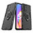 Silikon Hülle Handyhülle und Kunststoff Schutzhülle Hartschalen Tasche mit Magnetisch Fingerring Ständer S01 für Oppo A74 5G