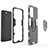 Silikon Hülle Handyhülle und Kunststoff Schutzhülle Hartschalen Tasche mit Magnetisch Fingerring Ständer S01 für Oppo Find X5 Lite 5G