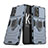 Silikon Hülle Handyhülle und Kunststoff Schutzhülle Hartschalen Tasche mit Magnetisch Fingerring Ständer S01 für Oppo K10 Pro 5G Blau