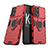 Silikon Hülle Handyhülle und Kunststoff Schutzhülle Hartschalen Tasche mit Magnetisch Fingerring Ständer S01 für Oppo K10 Pro 5G Rot