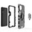 Silikon Hülle Handyhülle und Kunststoff Schutzhülle Hartschalen Tasche mit Magnetisch Fingerring Ständer S01 für Samsung Galaxy F22 4G