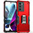 Silikon Hülle Handyhülle und Kunststoff Schutzhülle Hartschalen Tasche mit Magnetisch Fingerring Ständer S02 für Motorola Moto Edge S30 5G Rot