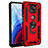 Silikon Hülle Handyhülle und Kunststoff Schutzhülle Hartschalen Tasche mit Magnetisch Fingerring Ständer S02 für Motorola Moto G Power (2021) Rot