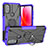 Silikon Hülle Handyhülle und Kunststoff Schutzhülle Hartschalen Tasche mit Magnetisch Fingerring Ständer S02 für Motorola Moto G Power (2022) Violett