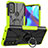Silikon Hülle Handyhülle und Kunststoff Schutzhülle Hartschalen Tasche mit Magnetisch Fingerring Ständer S02 für Motorola Moto G Pure Grün