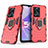 Silikon Hülle Handyhülle und Kunststoff Schutzhülle Hartschalen Tasche mit Magnetisch Fingerring Ständer S02 für Oppo A1x 5G