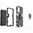 Silikon Hülle Handyhülle und Kunststoff Schutzhülle Hartschalen Tasche mit Magnetisch Fingerring Ständer S02 für Oppo A53s 5G