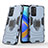 Silikon Hülle Handyhülle und Kunststoff Schutzhülle Hartschalen Tasche mit Magnetisch Fingerring Ständer S02 für Oppo A76