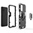Silikon Hülle Handyhülle und Kunststoff Schutzhülle Hartschalen Tasche mit Magnetisch Fingerring Ständer S02 für Oppo A93s 5G