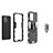 Silikon Hülle Handyhülle und Kunststoff Schutzhülle Hartschalen Tasche mit Magnetisch Fingerring Ständer S02 für Oppo F21 Pro 4G