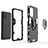 Silikon Hülle Handyhülle und Kunststoff Schutzhülle Hartschalen Tasche mit Magnetisch Fingerring Ständer S02 für Oppo K9 5G