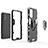 Silikon Hülle Handyhülle und Kunststoff Schutzhülle Hartschalen Tasche mit Magnetisch Fingerring Ständer S02 für Oppo Reno6 5G