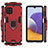 Silikon Hülle Handyhülle und Kunststoff Schutzhülle Hartschalen Tasche mit Magnetisch Fingerring Ständer S02 für Samsung Galaxy A22 4G